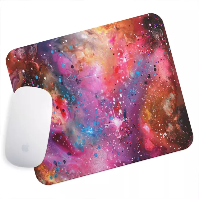 UK Seller Anti-Slip Gamimg Mouse Pad Mat PC Laptop Contrast Galaxy Pink Purple