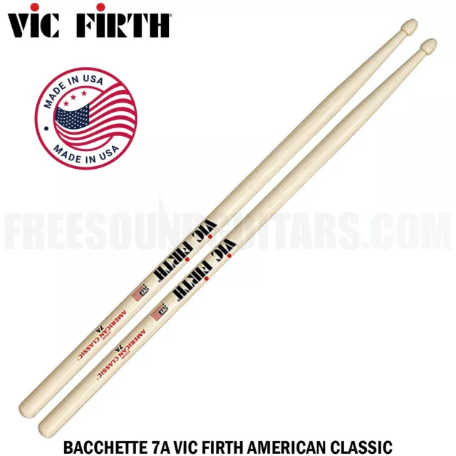 BACCHETTE 7A VIC FIRTH AMERICAN CLASSIC Bacchette per batteria MADE IN USA