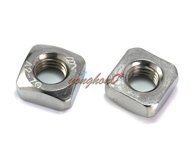 Metric Thread 304 Stainless Steel Square Nut Fastener Nut Screw Nut M3 To M10