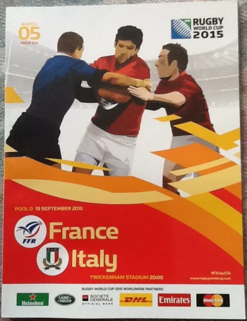 2015 RUGBY WORLD CUP - France v Italy programme