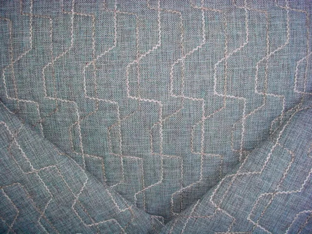 12-1/4Y Kravet Lee Jofa Slate Blue Sand Embroidered Matelasse Upholstery Fabric