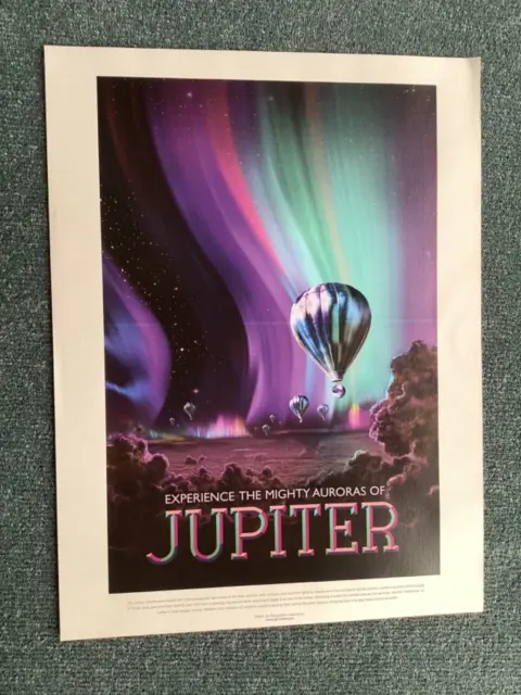 JUPITER,  Auroras,  Colour Poster, 16" x 12", NASA