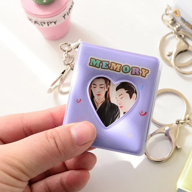 Mini álbum de fotos de 1 pulgada con llavero Kpop hueco soporte de fotos de amor tarjeta _reino Unido