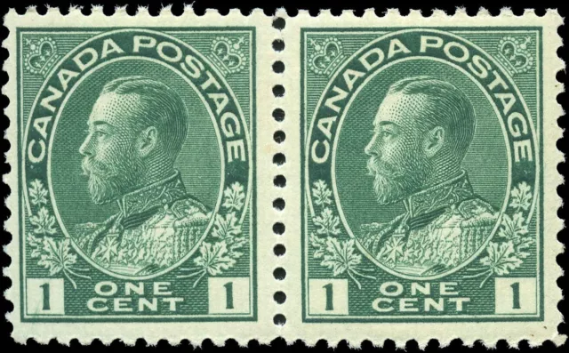 Canada Mint NH F-VF 1c Scott #104 Pair 1911 Admiral King George V Issue Stamps