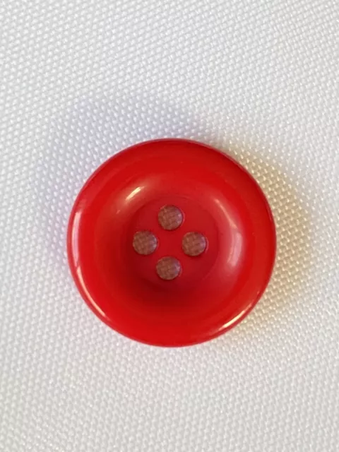 Small Round Acrylic 4-hole 15mm Red Craft Sewing Buttons Bundle 5pc