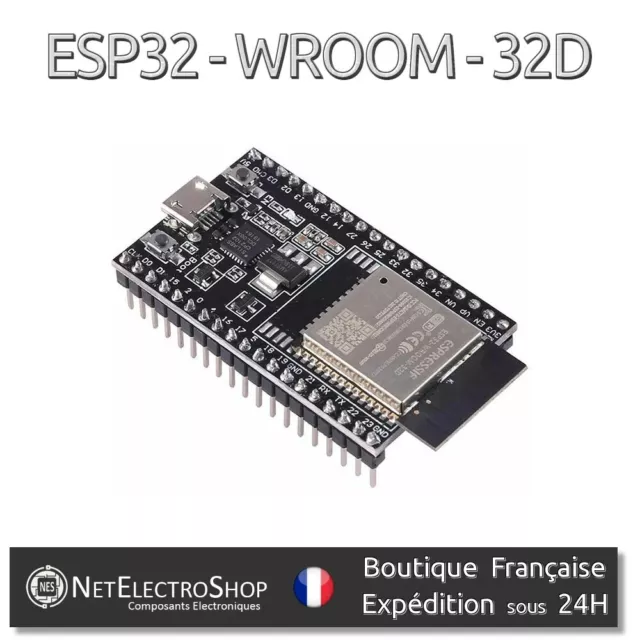 Carte de Développement ESP32-WROOM-32D - ESP32 DevKitC V4 - WiFi + Bluetooth