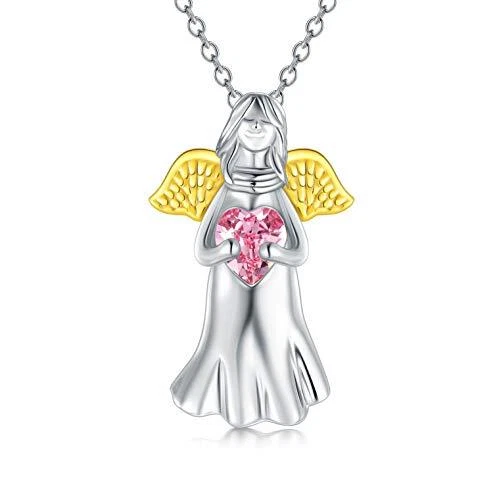 Schutzengel Kette Sterling Silber 925 Taufkette  Kommunion Geschenke für Mädc...
