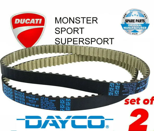 SET OF 2 DAYCO Timing Belts For DUCATI MONSTER / SUPERSPORT / SPORT 70 X 18