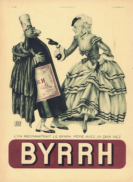 Publicité Ancienne Byrrh – "Ah La Madelon" 1932, Magazine Fallucci, 26x35cm