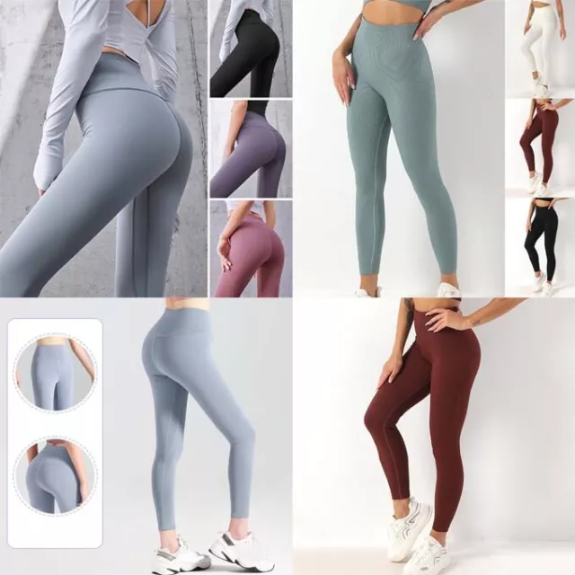 Leggings Taille Haute En Coton Extensible Pour Femmes Pantalons De Yoga D' 》