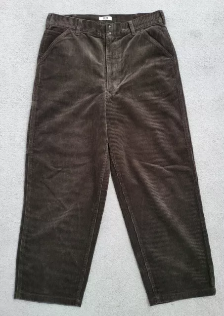 UNIQLO X LEMAIRE men's chunky corduroy wide leg dark brown trousers ...