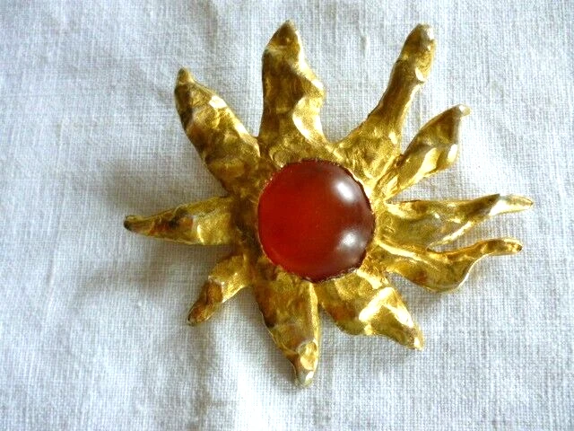 Broche Baroque Signée Charlie Laure Paris - Métal Argenté Vintage, Occasion