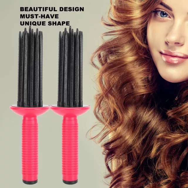 Hair Curler 17 Comb Teeth Anti‑Slip Curling Wand Hair Fluffy 2pcs Professional