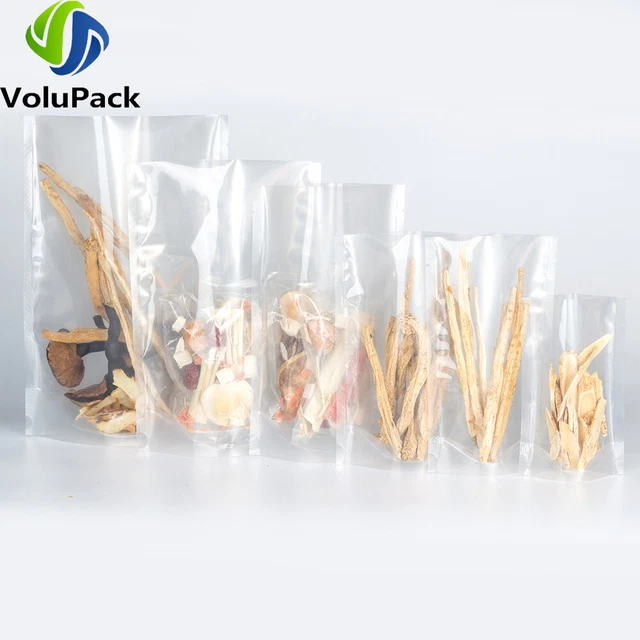 Transparent Open Top Vacuum Heat Sealable Bags Degradable Plastic Packaging Bags