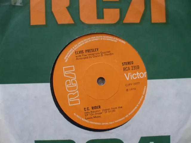 Elvis Presley - CC Rider / Polk Salad Annie - UK RCA 2359 Solid Centre EX- 45