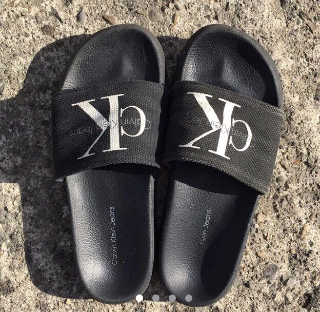 Calvin klein womens cheap chantal heavy canvas slide