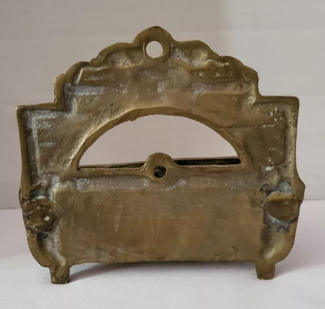 Art Nouveau French Brass Business Card/Match Holder 3