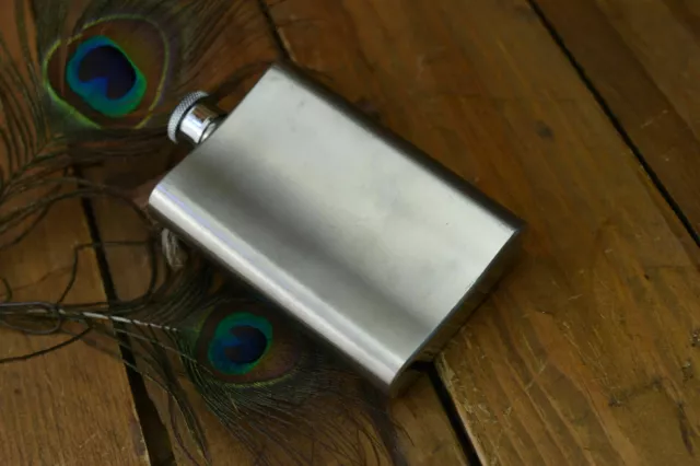 stainless  steel brushed effect hip flask , 4oz , country pursuits , whisky