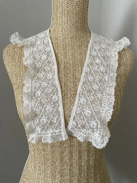 COL ANCIEN POUR corsage Vintage Broderie dentelle Etiquetté La Samaritaine Paris EUR 30,00 - FR
