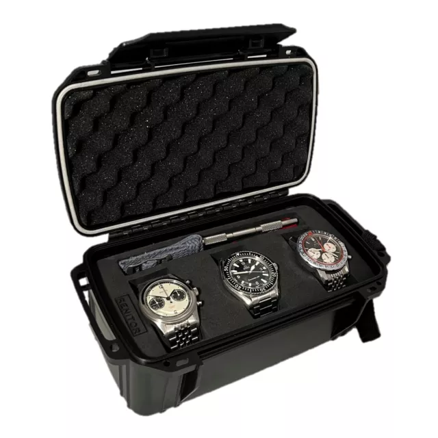 RENITOR Triple 3 Watch Travel Case Storage Box Flat Ultimate Protection