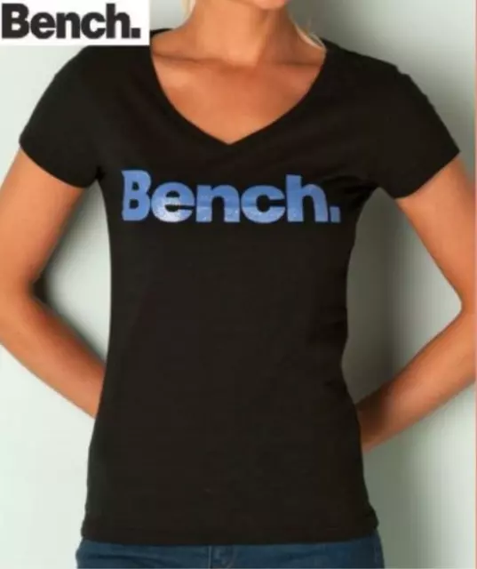 Neu Bench Damen V neck deck Top Tank  T Shirt  schwarz  Gr.XS,S,M,L,