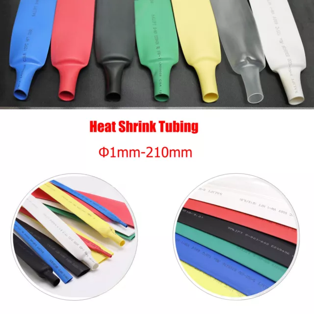 Heat Shrink Electrical Tubing Wrap Sleeving Car Cable 2:1 Ratio Heatshrink 1-210