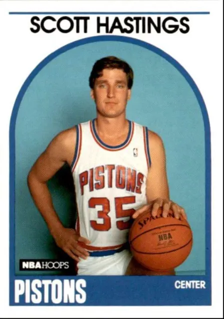 1989-90 Hoops Basketball Card Scott Hastings Detroit Pistons #317
