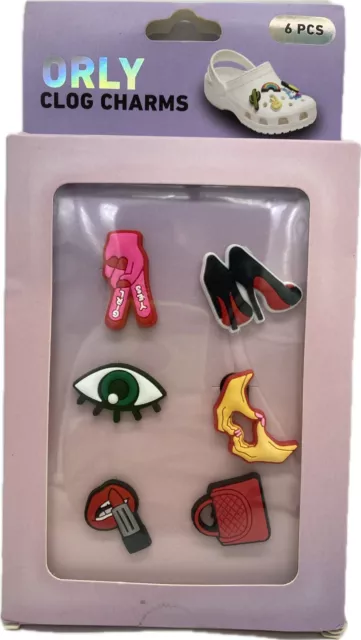 New - Orly  Clog Croc Shoe Charms 6 Pcs Jibbitz-like