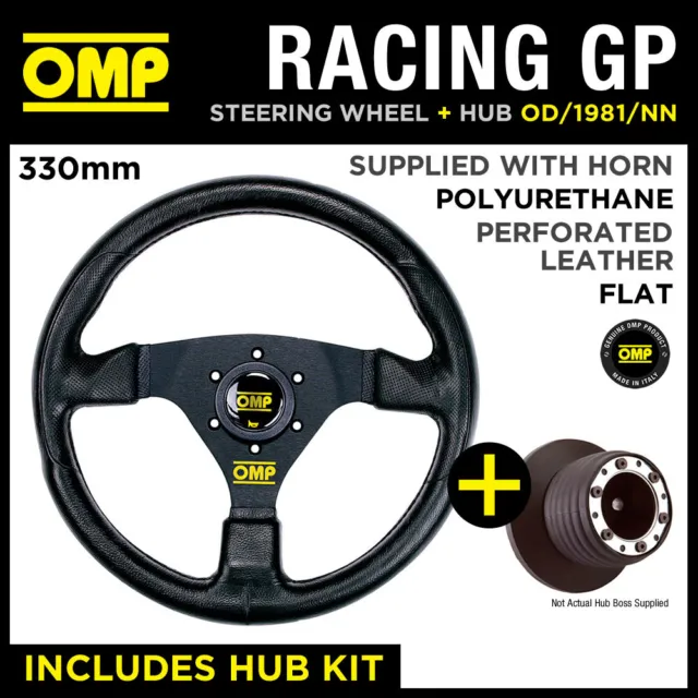 OMP RACING GP 330mm STEERING WHEEL & HUB fits VAUXHALL ASTRA MK3 SRI GSI 96-98