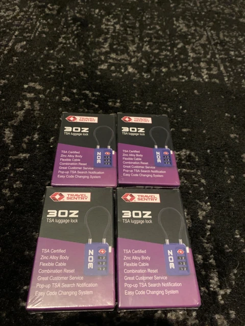 3oz travel sentry tsa luggage lock( 4 packs)