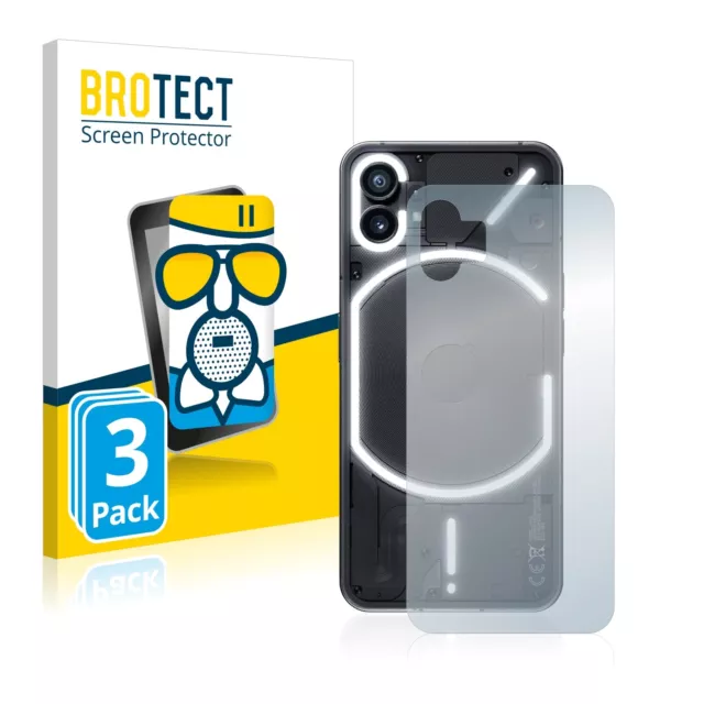 3x Anti Reflet Protection Ecran Verre pour Nothing Phone (1) (Arrière) Film