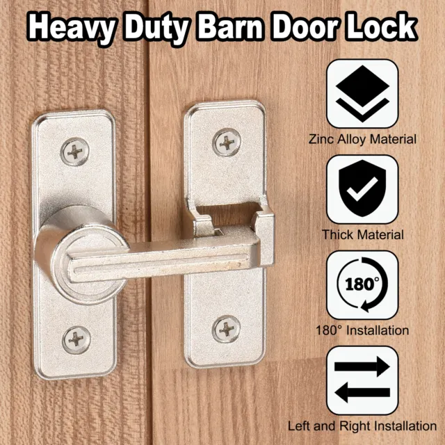 Barn Door Lock Sliding Barn Door Latch Lock 180 Degree Gate Latch Nickel 3