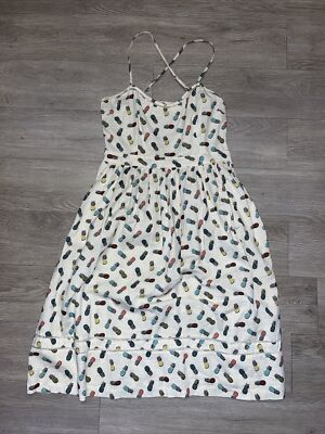 Urban Outfitters Cooperative Pineapple Print Midi Sundress Womens 6 Pockets