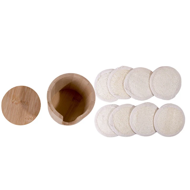 1Set Gesichts-Peeling-Waschpads Luffa-Luffa-Pads Runde Luffa-Make-up-Entferner .