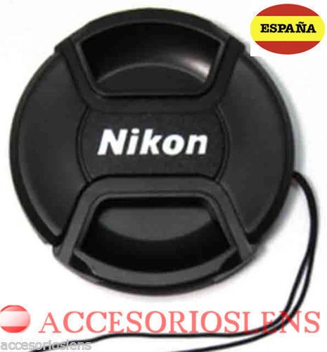 Tapa Delantera Frontal Objetivo Nikon 49,62,67,72,77 Mm Con Cordon Y Pinza