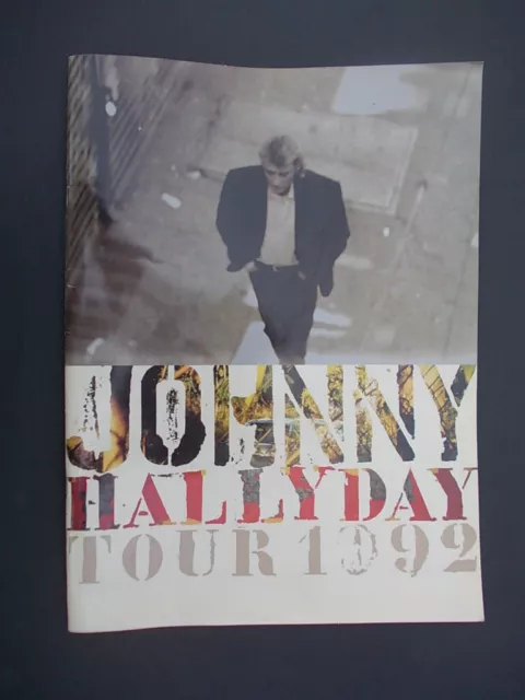 JOHNNY HALLIDAY programme concert TOUR 1992 disque vinyle 45 Tours "Reste ici" !
