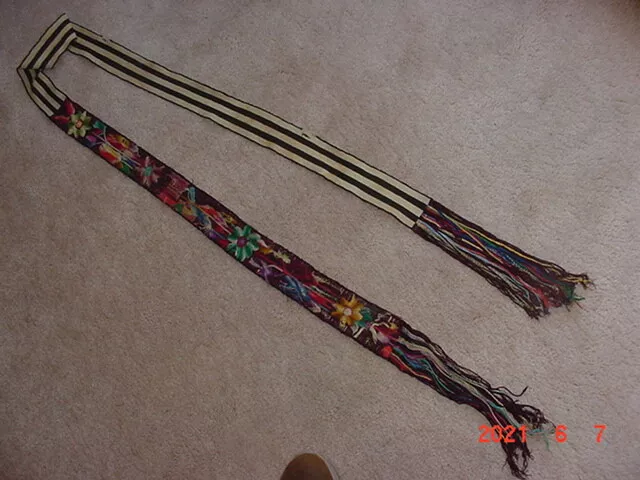 Old Antique Quiche Maya Indian Woven Sash From Guatemala