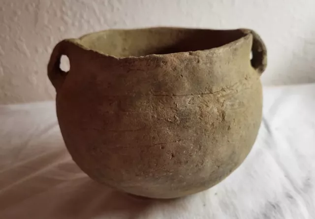 Mississippian Strapped Handled Bowl Ancient Native American Indian Pottery
