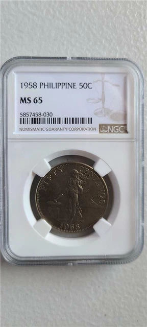 Philippines 50 Centavos 1958 NGC MS 65