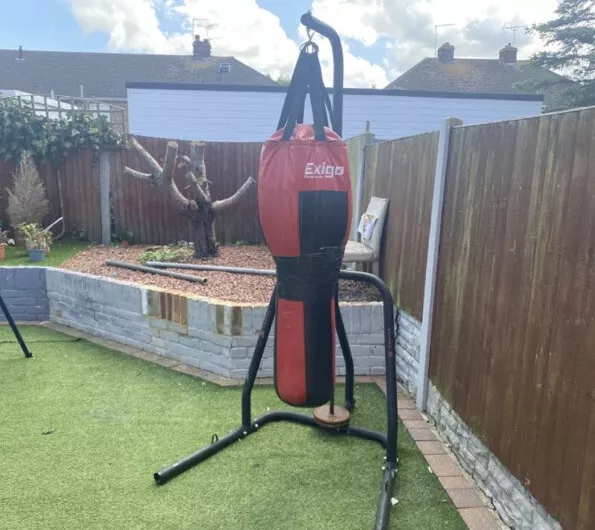 boxing bag and stand