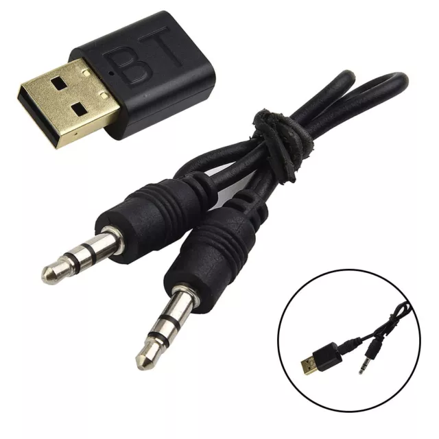 50 Transmetteur Récepteur Audio Adaptateur USB 35mm AUX Voiture TV PC