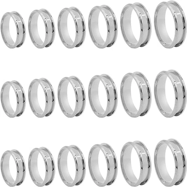 Silver Stainless Steel Ring Core Blank Rings  for Men Women DIY Crafts