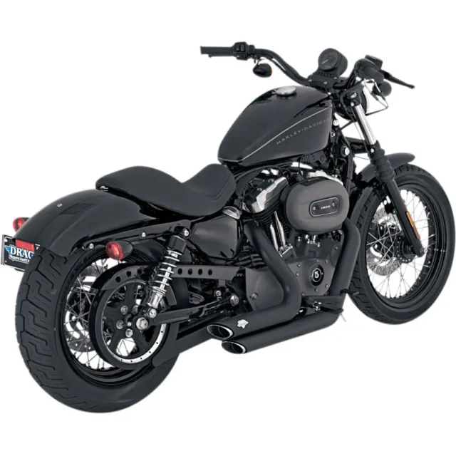 Vance Hines Shortshots Staggered Auspuff schwarz für Harley XL Sportster 04-13