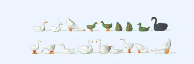 Preiser 14167 Ducks, Geese And Swans Figurenpackung Ho New