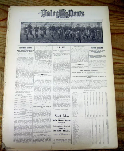 Best 4 1908 newspapers Very Early YALE FOOTBALL with displayable TEAM PHOTO