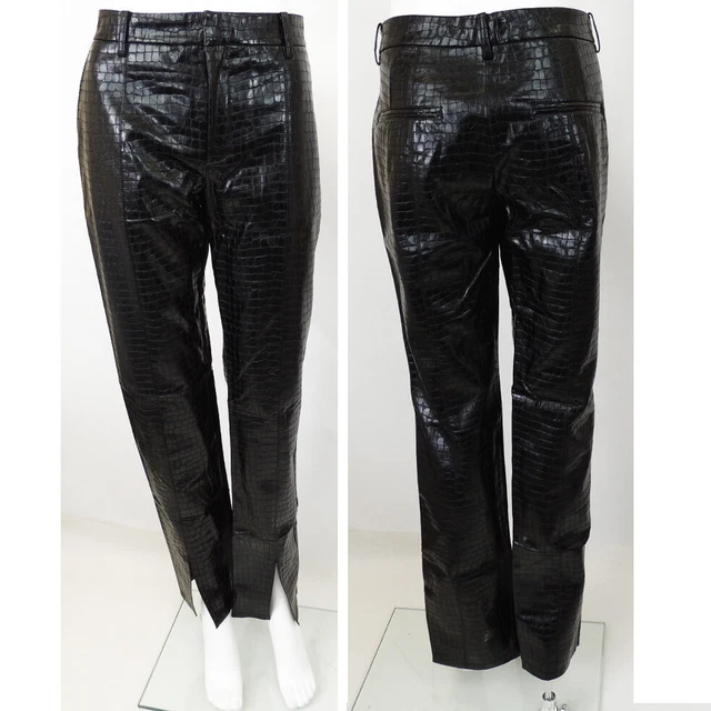 ZARA Womens Black Wetlook Trousers  - UK L (New)