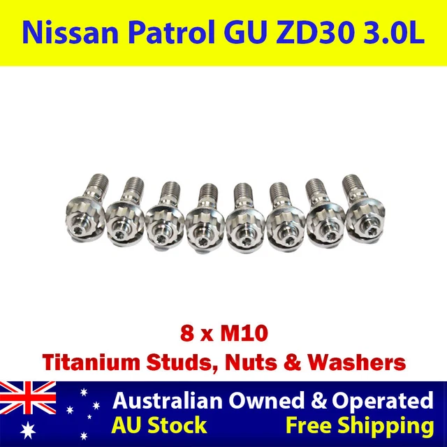 TITANIUM EXHAUST MANIFOLD Stud Kit For Nissan Patrol GU ZD30 3.0L 71.