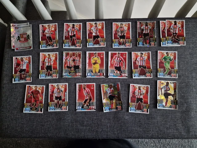 Sunderland FC Topps Match Attax gemischtes Bundle Saisons einige Duplikate