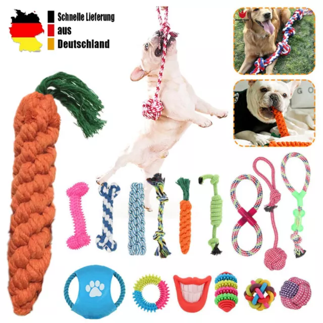 15 Stück Set Hunde Spielzeug Aus Seil Kauspielzeug Pet Dog Toy Hund Welpen Kauen