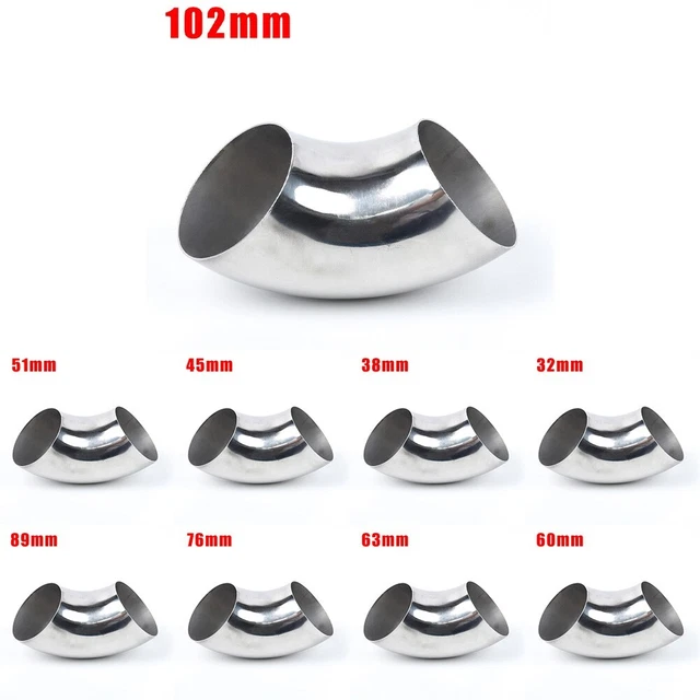 Tout Neuf Tuyau Courbe Acier Inoxydable 304 Soudé 32mm-102mm Échappement Système
